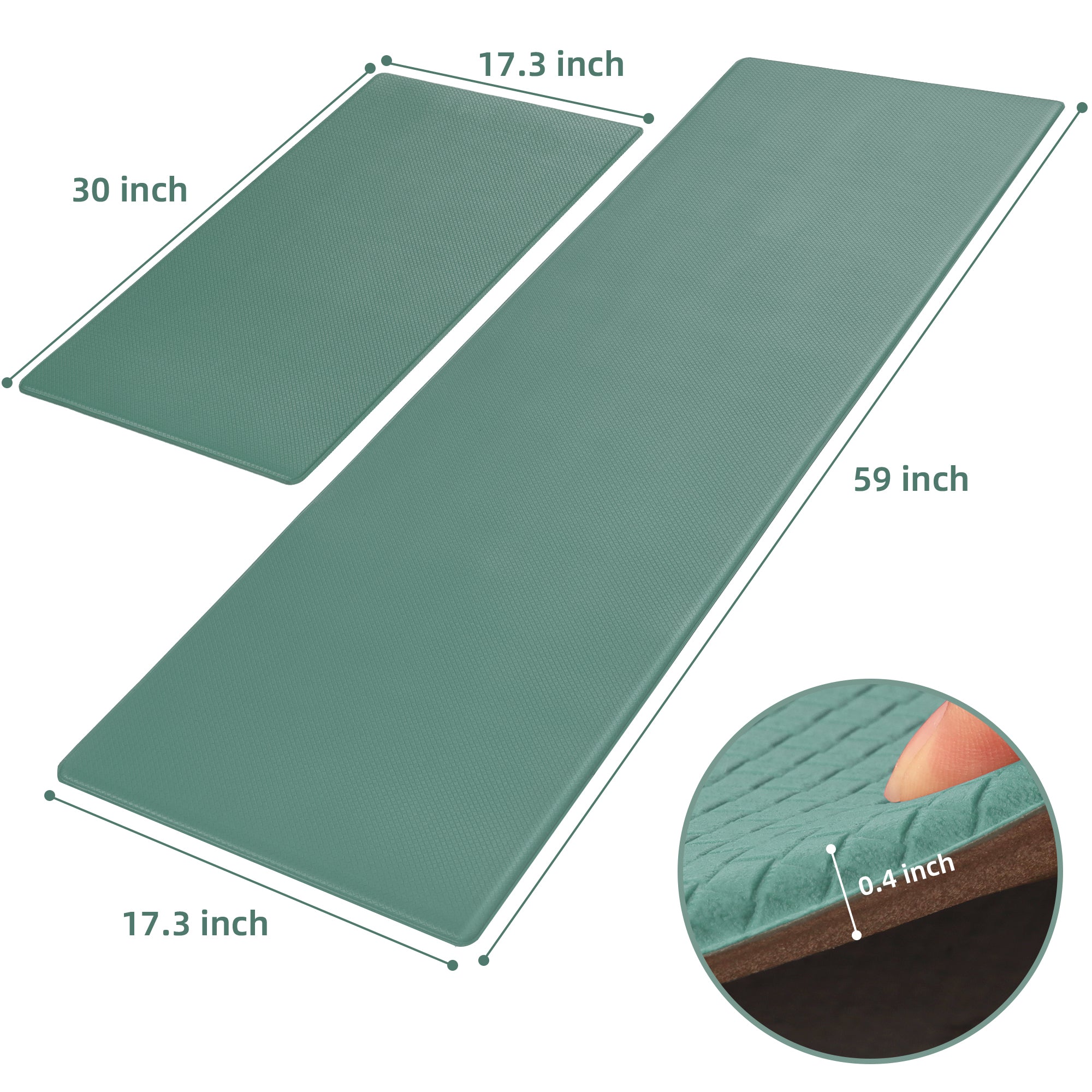 Kitchen Floor Mat Two-Piece Set of Non-Slip, Waterproof and Easy to Scrub for Home, Kitchen