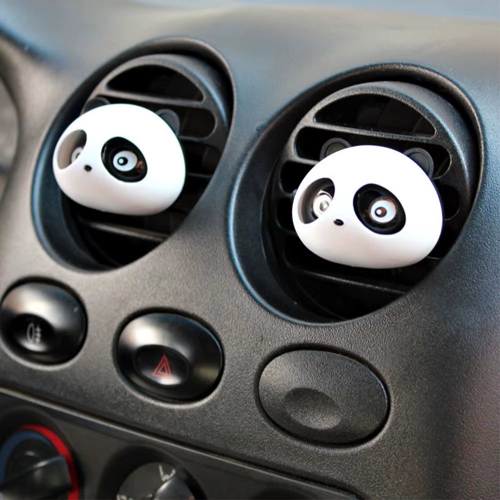 2Pcs Cute Car Styling Panda Car Perfumes Solid Air Freshener Auto Air Conditioning Vent Flavoring in Car Accessories