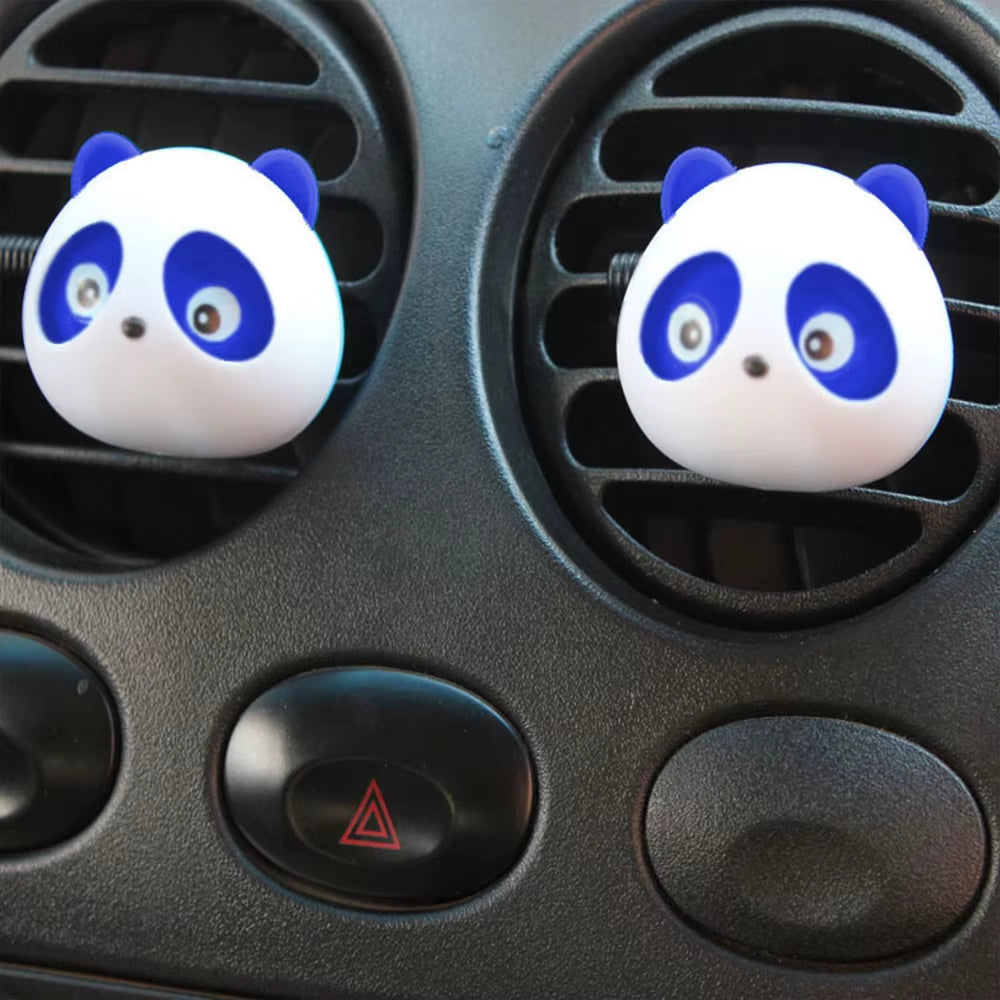 2Pcs Cute Car Styling Panda Car Perfumes Solid Air Freshener Auto Air Conditioning Vent Flavoring in Car Accessories