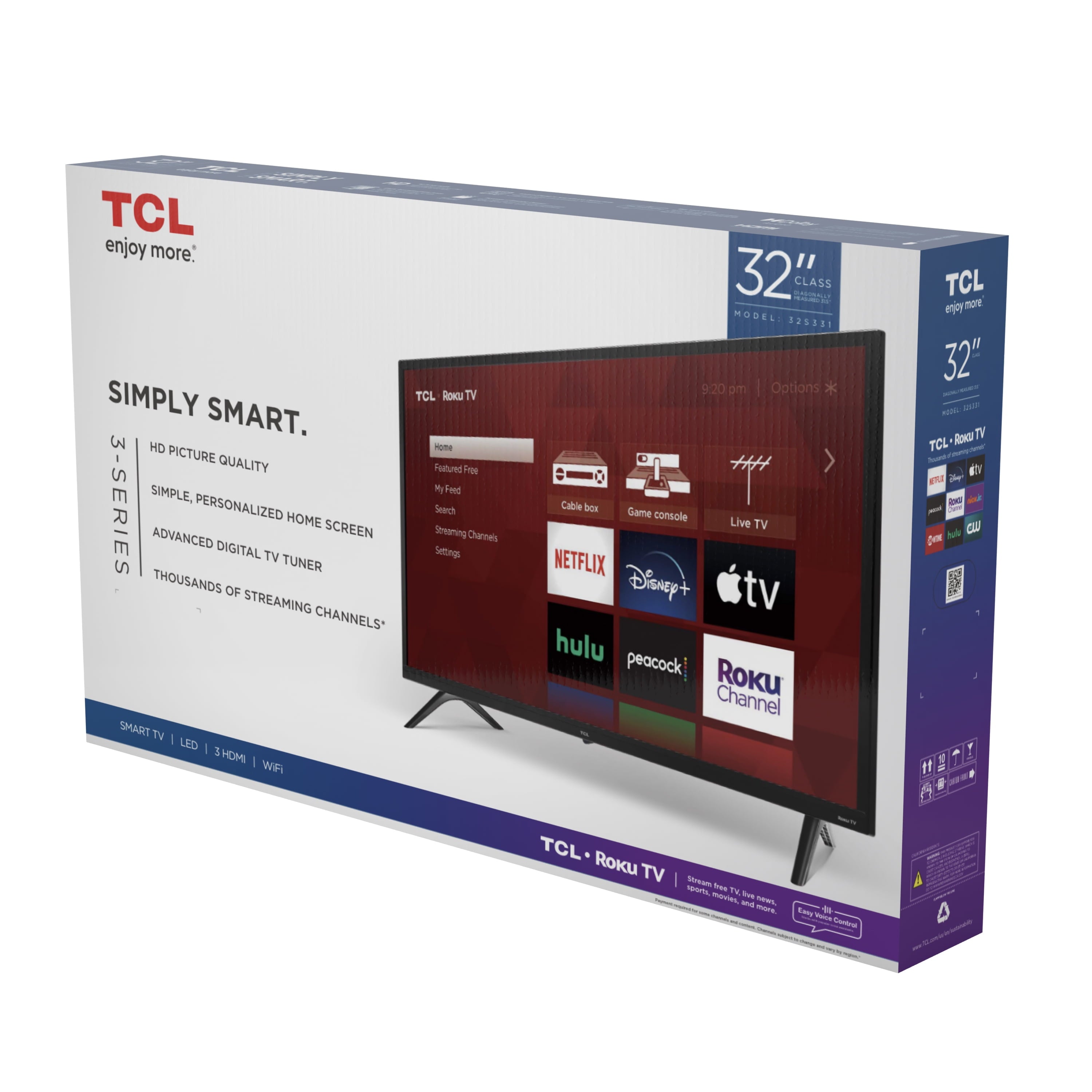32" Class 720P HD LED Roku Smart TV 3 Series 32S331