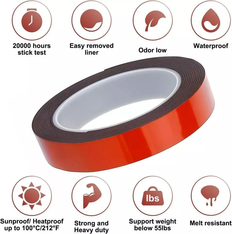 Car Molding Emblem Tape Automotive Double Sided Heavy Duty Extreme Super Strong