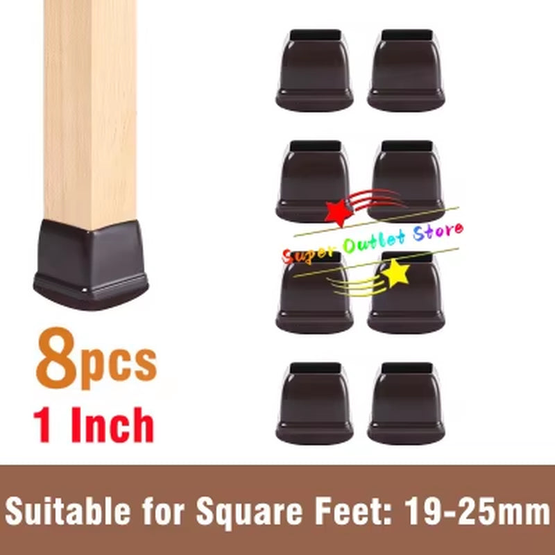 Latest 8PCS Chair Leg Floor Protectors with Thick Wrap Felt Pads Silicone Furniture Leg Covers Table Feet Caps to Protect Floors