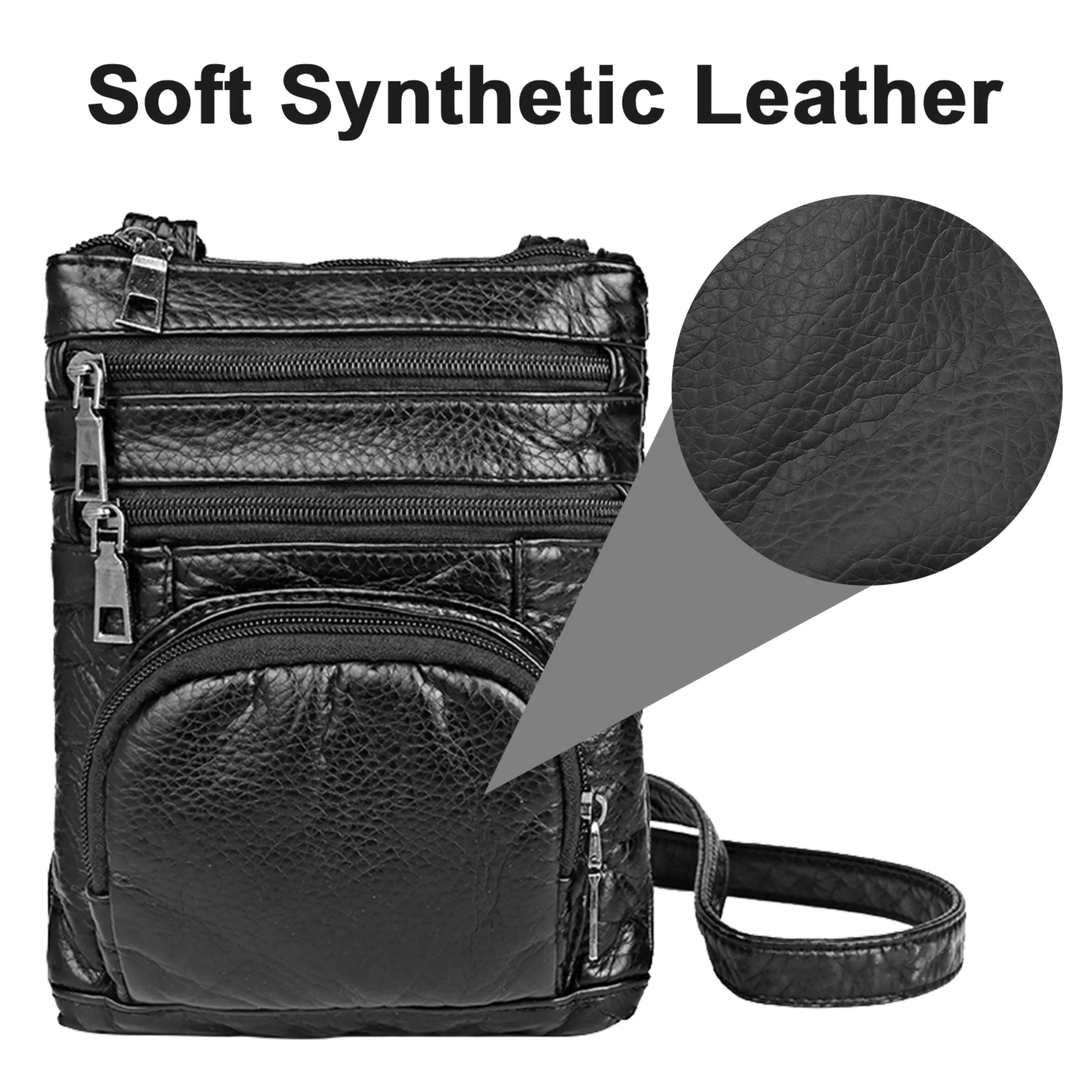 Leather Crossbody Phone Bag for Women,  Small Cellphone Purse Pouch, Shoulder Handbag Fit for Iphone, Samsung