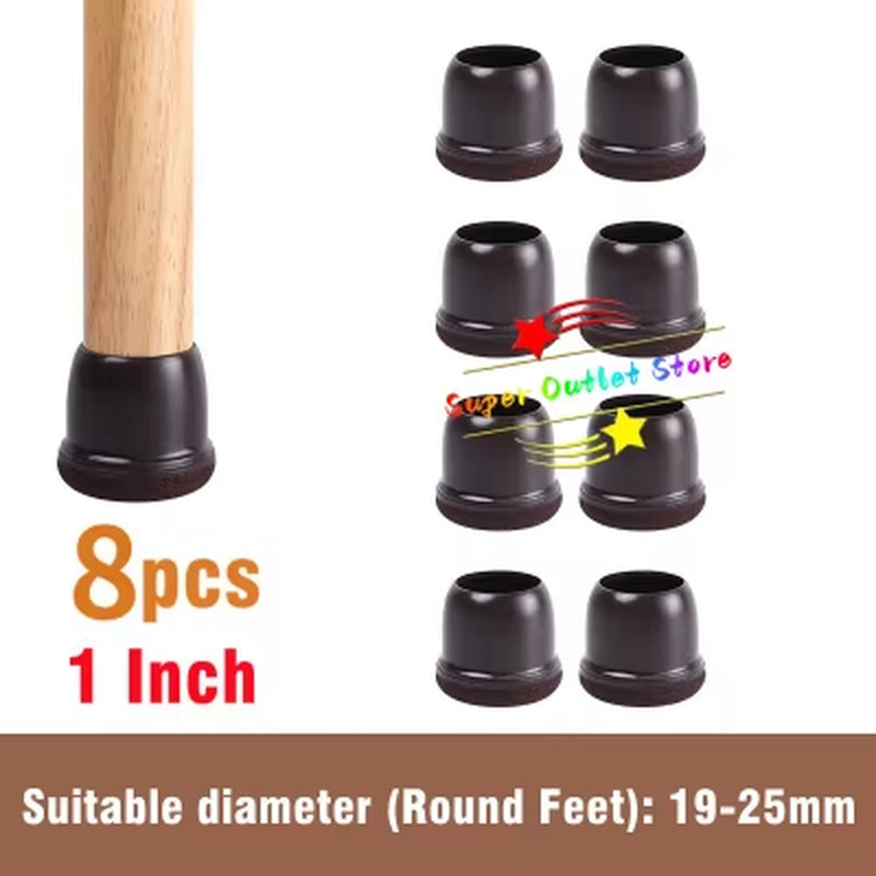 Latest 8PCS Chair Leg Floor Protectors with Thick Wrap Felt Pads Silicone Furniture Leg Covers Table Feet Caps to Protect Floors